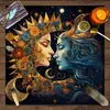 Toalha de Mesa para Cartas de Tarot, Árvore da Vida, Fases da Lua, Jogo de Cartas de Tarot, Toalha de Mesa Decorativa para Embaralhar Cartas, Toalha de Mesa Decorativa para Jogo de Tabuleiro Mistério de Assassinato