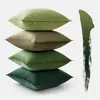 Funda de Almohada de Algodón de Color Sólido Lujo Ligero, Accesorio Práctico de Decoración para el Hogar, Juego Completo de Cojines de Mesita de Noche de Tamaño Grande para Sala de Estar