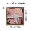 Novo Papai Noel Caminhando com Alce Moldura de Foto de Madeira de Camada Dupla Decoração de Fundo de Parede para Sala de Estar, Mesa de Escritório, Restaurante