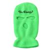 Pasamontañas transfronterizo cálido gorro para la cabeza para hombre máscara para montar a prueba de frío gorro de punto de lana de tres agujeros gorro con bordado de letras