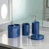 Juego de jabonera y taza de enjuague bucal de cerámica de color puro para baño de hotel con loción y jabón americanos de Cross-Border