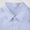 Camisa de Listras Estilo Japonês Simples Preguiçoso Rumei para Mulheres, Verão Solta Versátil Casual Camada Base Camisa para o Dia a Dia