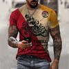 Exportación Transfronteriza Verano Nuevo Camiseta de Manga Corta con Estampado Digital para Hombre Tops Camiseta de Cuello Redondo para Hombre Talla Grande
