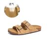 Pantuflas de Cuero Genuino para Mujer 2026 Verano Nuevo Estilo Sandalias de Suela Plana para Exteriores con Hebilla y sin Cierre Pantuflas Tipo Birkenstock para Mujer