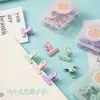 Caixa Colorida Macaron Ursinho Fofo Porta-Bilhete Alfinete de Fixação Material de Escritório Clip de Papel Clip de Encadernação Conjunto Atacado