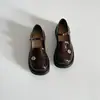 Zapatos Pequeños de Cuero para Mujer Estilo Británico Retro Hebilla Dorada Suela Gruesa Mary Jane Correa Única Versátil Estilo Academia Corte Bajo Zapatos de Una Sola Correa 2026
