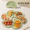 Prato de Osso de Lua Crescente Fofo Prato de Lanche Frutas Frutas Secas com Base Prato de Condimentos Prato de Acompanhamento