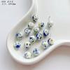 Cuentas redondas de cerámica de 10 mm con efecto salpicado de tinta japonesa, hechas a mano, para collar, pulsera, cadena para teléfono móvil, accesorios