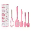 Herramientas para Hornear Juego de 5 Piezas Utensilios de Cocina Espátula de Silicona Pinzas para Barbacoa Raspador Molde para Pastel Antiadherente Grado Alimenticio