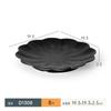 Plato redondo de melamina, vajilla de imitación de porcelana, disco de plástico, plato de buffet para restaurante, plato negro, plato de arroz cubierto comercial