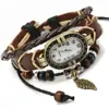 Ventas Directas de Fábrica Nuevo Reloj Pulsera de Cuero Tejido Retro para Hombres y Mujeres Reloj de Cuero Reloj con Pulsera de Piel de Vaca Estilo Hoja