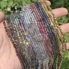 Nuevos productos en el mercado 3x 3x 2 agujero mediano cuenta plana material de piedra de vesícula negra multicolor accesorios para joyería DIY