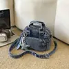 Nuevo bolso de mezclilla de moda multicapa para mujer con lindo colgante de estrella, bolso cuadrado pequeño, bolso de hombro y cruzado casual de moda
