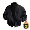 Chaqueta Bomber Silueta de Marca Americana Limpia y Moderna Chaqueta de Algodón para Hombre Invierno Engrosada Cálida Holgada Cuello Alto Chaqueta de Algodón