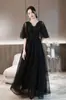 Vestido de Noche Negro para Mujer 2026 Estilo Nuevo Tallas Grandes para Mujeres Curvilíneas, Elegante para Banquetes, Anfitrionas y Candidatas Artísticas