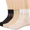 Calcetines Cortos de Seda Helada con Lunares y Volantes Transfronterizos para Mujer, Calcetines Finos de Encaje Estilo Ballet para Combinar con Zapatos de Cuero