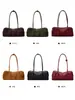 Bolso tipo Baguette de Terciopelo Gamuzado Estilo Retro Escarchado Nuevo 2026 Elegante con Estilo Bolso de Hombro Único de Cuero Genuino Bolso de Axila Melaleuca