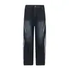 Jeans Rectos Lavados de Tres Pares Estilo Americano Populares de Calle para Hombres y Mujeres Diseño con Sentido Marca de Moda Pantalones Holgados de Pierna Ancha