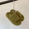Pantuflas peludas de suela gruesa para mujer, nuevo producto otoño e invierno 2026, estilo perezoso, pantuflas peludas cómodas y casuales para mujer
