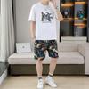 Traje informal de verano de nueva moda para hombre, de estilo europeo, ligero, de lujo, personalizado, estampado, atractivo, de manga corta, para hombre.