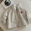 Ropa de Algodón para Niños 2025 Invierno Chaqueta con Forro Polar de Dibujos Animados de Corazones para Niños y Niñas, Chaqueta con Cremallera para Bebés y Niños Pequeños