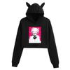 Amazon Hot Selling Senpai Outono e Inverno Periférico Moda Orelhas de Gato Umbigo Suéter Feminino Encapuzado