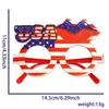 Decorações para o Dia da Independência Americana, Óculos, Fantasias para Festa Nacional, Adereços para Fotos, Armações de Óculos com Estrelas e Bandeira Vermelha, Branca e Azul