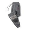 Pantalones deportivos de algodón puro nuevos de primavera y otoño para hombre, pantalones casuales, etiqueta de tres colores, cremallera, holgados, rectos, pantalones de chándal para hombre