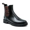 Nuevas botas de lluvia de moda para mujer, zapatos de agua elásticos con estampado de leopardo para mujer, impermeables, antideslizantes, resistentes al desgaste, venta al por mayor de fábrica transfronteriza