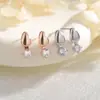 Pendientes de Gota de Agua Brillantes, Estilo Japonés y Coreano, con un Diseño Móvil, Nuevo Modelo de Primavera, Pendientes de Circonita de Gota de Lluvia Mini Brillantes para Mujer