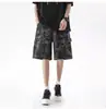 Comércio exterior camuflagem verão estilo coreano soltos esportivos casuais calça de comprimento médio calça de sete pontos masculina acima do joelho perna larga tendência marca jeans