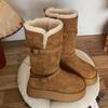 Hay Nubes en el Árbol 2025 Invierno Botas de Caballero Lana Engrosada Botas de Nieve Mujer Piel Integrada Suela Gruesa Cálidas Botas de Algodón