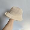 Sombrero de pescador casual de moda para mujer de verano estilo Hepburn, tejido transpirable de algodón y lino frontal, protección solar para exteriores