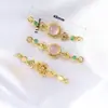 Anel Oco Poroso de Cristal em Pó Natural Caixa Mágica Redonda Fivela Segura Pequena Conta Gota Acessórios para Pulseira Colar DIY