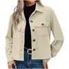 Chaqueta Corta Casual de Moda Europea y Americana de Venta Caliente 2026 de Amazon Chaqueta Superior de Pana con Botones para Mujer