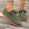 Novos Sapatos de Veludo com Cadarço Frontal Moda Europeia e Americana para Mulheres Comércio Exterior Tamanho Grande Casuais Esportivos Mocassins Baixos