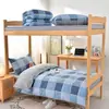 Dormitório Escolar Cama de Solteiro com Beliche Conjunto de Três Peças 100% Algodão Cama de Solteiro Conjunto 100% Algodão Lençol de Cama Roupa de Cama para Dormitório de Funcionários