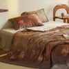 Juego de Edredón Fresco de Seda de Hielo Lavable para Aire Acondicionado de Cuatro Piezas para Verano, Edredón Delgado Transpirable de Lyocell Sedoso para Dormir Desnudo