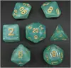 Set de 7 Piezas Dados Bicolor Poliédricos Juego de Mesa Set Cielo Estrellado Brillante Juego de Mesa Juego de Cartas Combinación Transfronteriza de Dados