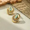 Brincos Personalizados Banhados a Ouro Real Estilo Europeu e Americano Ins Luxo Acessível Brincos de Zircônia Exquisitos Nicho de Alto Padrão