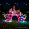 Globos de Animales de Dibujos Animados Caminantes Brillantes para Niños con Ruedas para Decoración, Montaje de Escena de Cumpleaños de Bebé, Juguetes para Puestos de Regalos