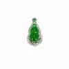 Collar de Plata de Ley S925 Crisoprasa Natural Hielo Calabaza Hoja de Bambú Nuevo para Mujer Colgante Fulu Jade Chinoiserie Cadena de Clavícula