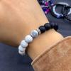 Pulseira masculina moderna simples de 10 mm, fosca, turquesa branca, personalizada, casal Yin e Yang, tom vibrante, acessórios iguais