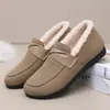 Zapatos de Algodón de Invierno para Mujer con Forro de Felpa Calientes Tipo Mocasín Antideslizantes Zapatos para Madre Suela Suave Modernos Combinan con Todo Botas de Algodón Engrosadas para Abrigo Mujer