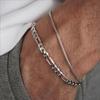 Versátil de Moda Tendencia Joyería Transfronteriza Europea y Americana Creativo Simple Versátil Hierro Chapado en Oro Pulsera de Cadena Juego de Dos Piezas Color Acero