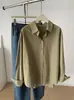 Camisa de mujer casual de manga larga estilo coreano a cuadros retro con cuello polo, chaqueta camisa de algodón abotonada para otoño en blanco