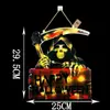 Decoração de Festa de Halloween Placa de Luz LED Abóbora Morcego Pendurado na Porta Festival dos Fantasmas Arranjo de Cena Pingente Pendurado Luz de Ambiente