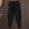 Toma Real de Pantalones Deportivos Casuales Gruesos de Algodón con Forro Polar de Invierno, Pantalones Harem Sueltos y Cálidos
