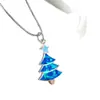 Colar Árvore de Natal de Opala Colorida Transfronteiriça para Mulheres, Acessórios de Moda, Corrente Delicada e Versátil para Clavícula