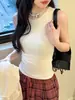 Nueva Camisola Blanca de Gama Alta con Cuello Redondo Pequeño para Mujer Verano Dulce y Picante Ajustada Ropa Interior Top sin Mangas Ins